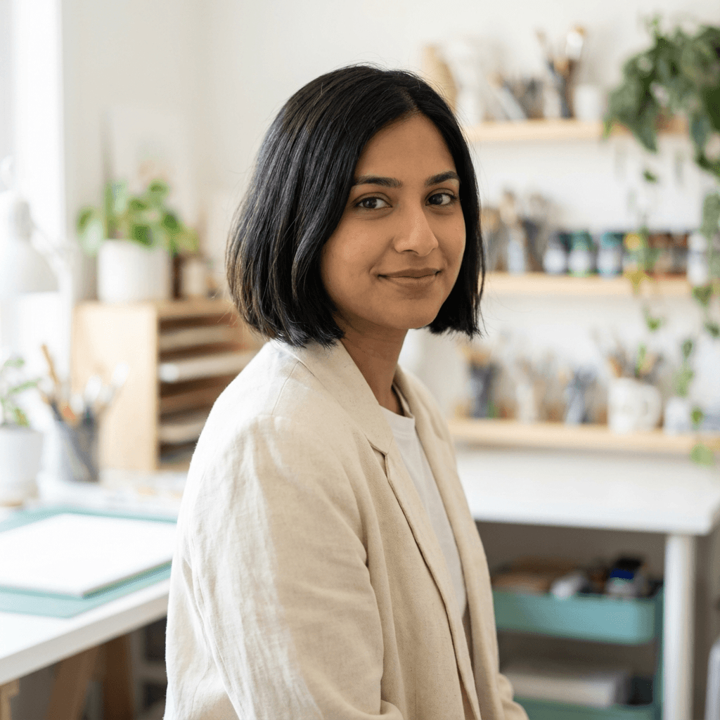 Ana Horvat in a blazer in a bright office
